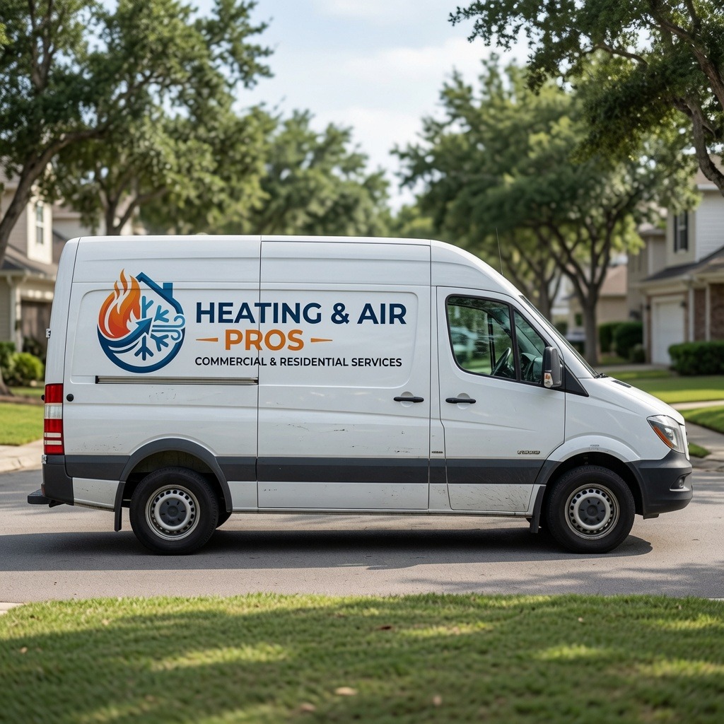 Local heating and air service van serving West Valley City